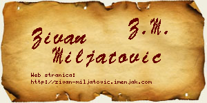 Živan Miljatović vizit kartica